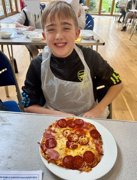 Photo of Boy with Pizza