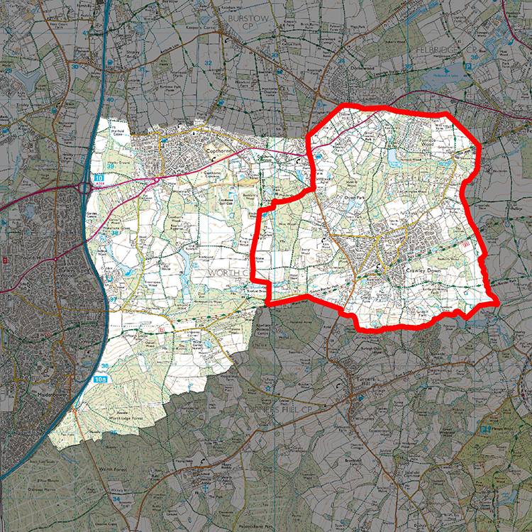 crawley down boundary map